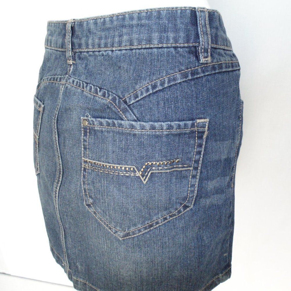 ROUTE 66 Denim Skirt, 32", Mini, Pockets! Zipper fly, Button waist, 100% Cotton - Picture 4 of 13